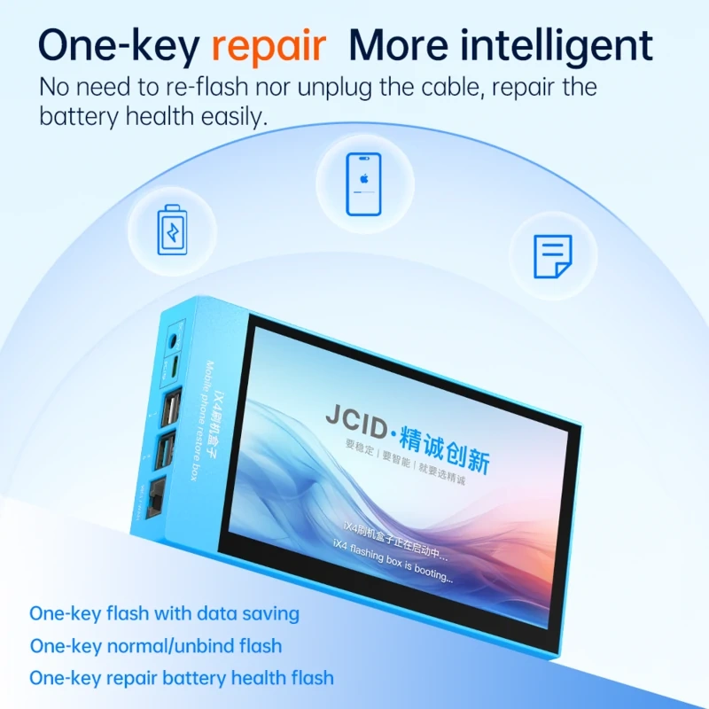 JCID Batch Flashing Box iX4 Multi-Port Battery Health One-Key Unbind iPhone Flash
