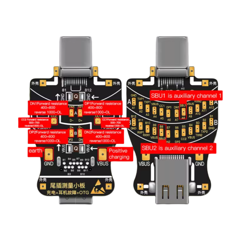 WL DNDP Phone Charging Tali Plug Test Board for iPhone Lightning Type-C Connector Detect