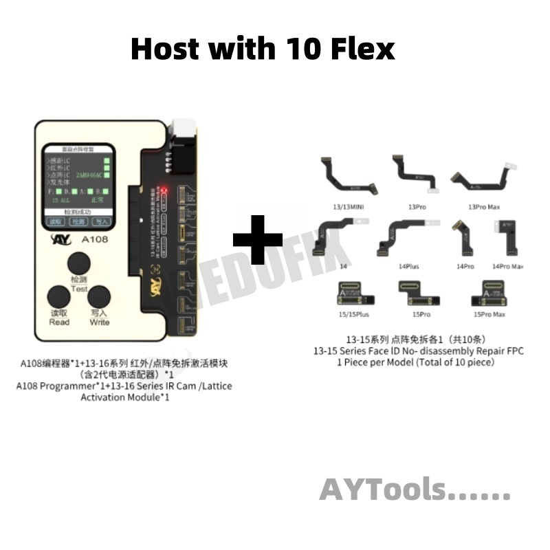Latest AY108 13-16PM Face ID Flex with Programmer Board for iPhone Dot Matrix Repair No Soldering No Disassembly