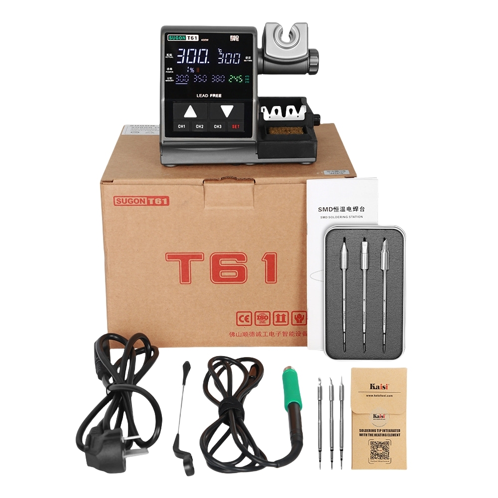 SUGON T61 Precision Soldering Station – 400W High-Power Soldering Iron for Electronics & Automotive Repair Fast Melting & Efficient Heating