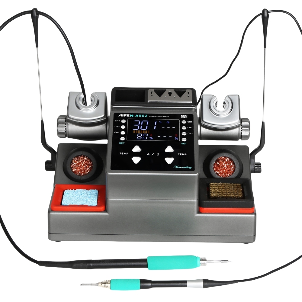 AIFEN A902 Dual-Handle 120w Solder Iron Station with 115/210/245 Solder Handle