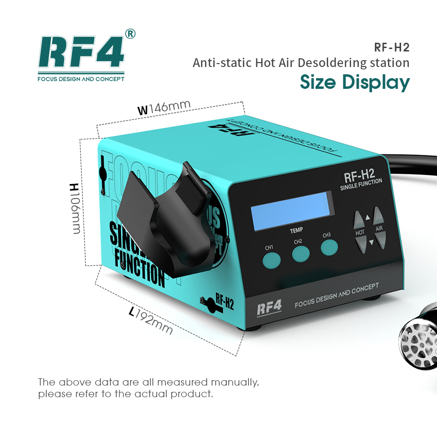 RF4 H2 1000W Digital Display Hot Air Rework Station