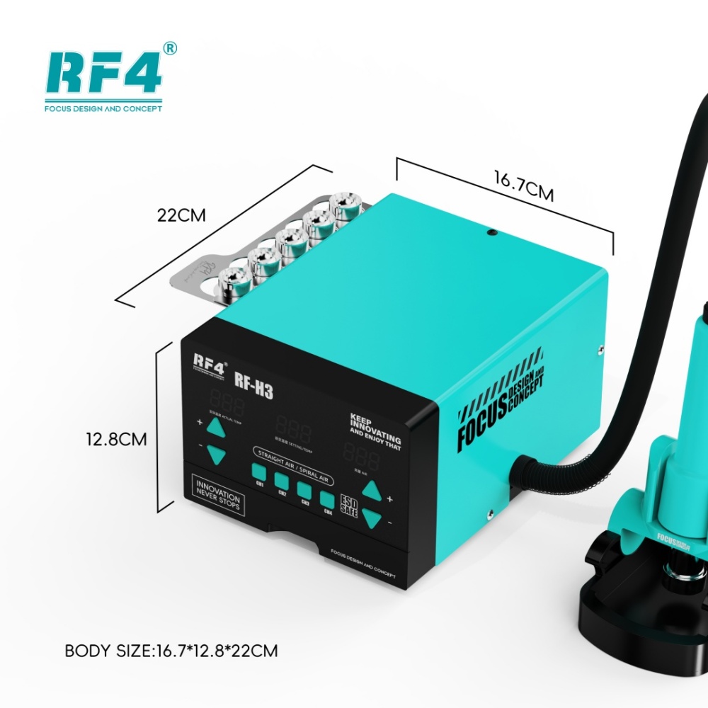 RF4 H3 1200W 480℃ Digital Display Hot Air Rework Station