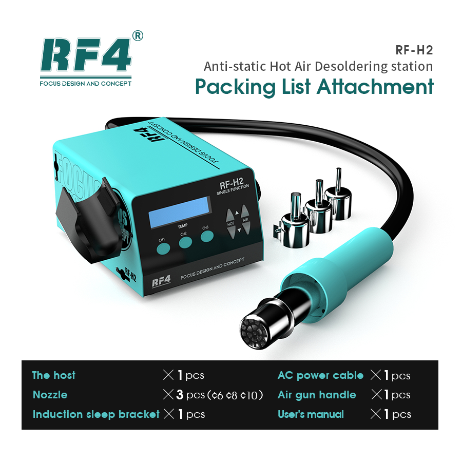 RF4 H2 1000W Digital Display Hot Air Rework Station