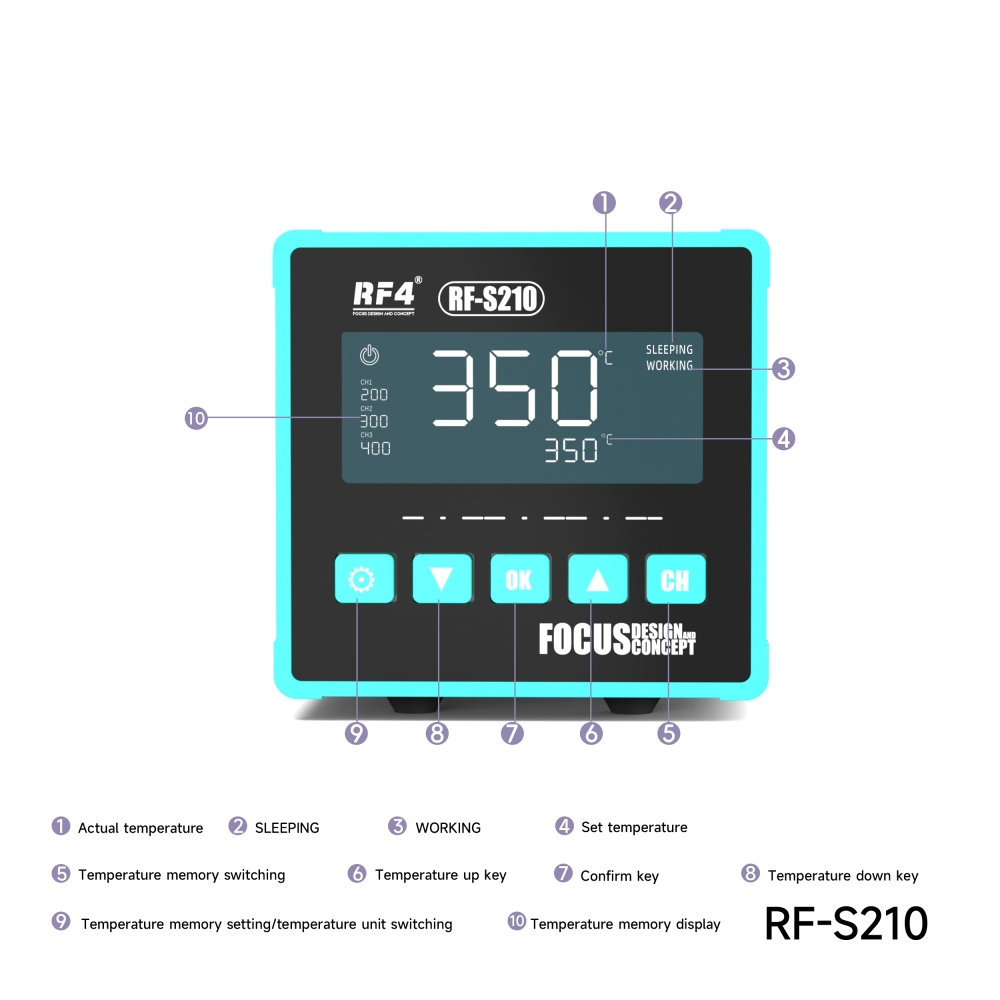 RF4 S210 72W C210 Solder Iron Station