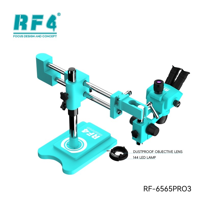 RF4 6565PRO3 Trinocular Microscope with 144 LED Light
