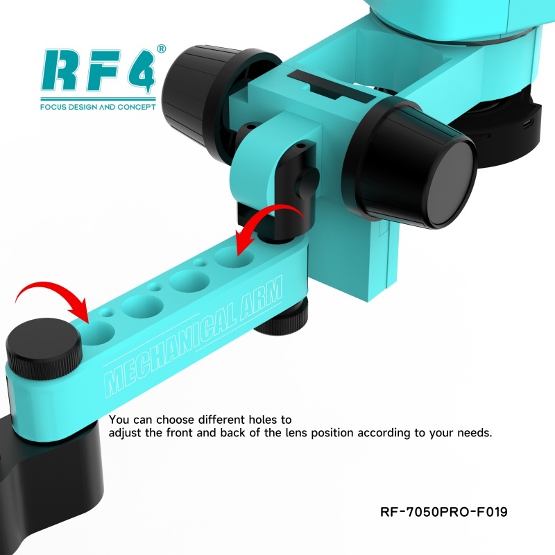 RF4 7050PRO-F019 7-50X Rotatable Trinocular Microscope with 144 LED Light
