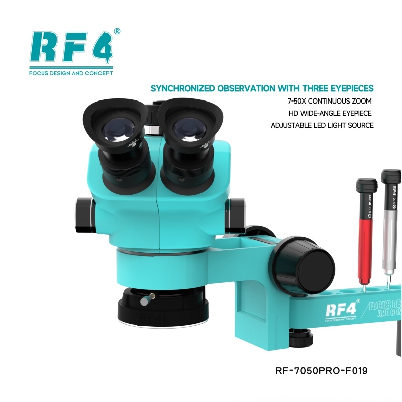 RF4 7050PRO-F019 7-50X Rotatable Trinocular Microscope with 144 LED Light