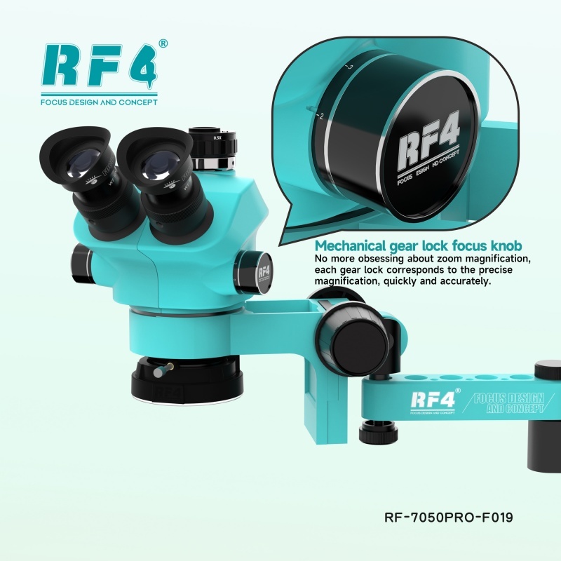 RF4 7050PRO-F019 7-50X Rotatable Trinocular Microscope with 144 LED Light