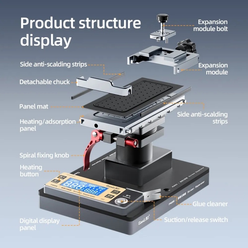 Qianli PM86 360° Rotatable Screen Heating Station Separator Tool for Phone Straight Cruved Screen