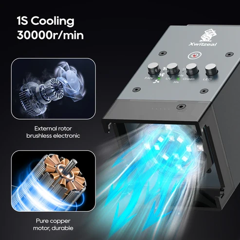 Xwitzeal 20W UV Cooling Curing Light with Smoke Absorber Fan