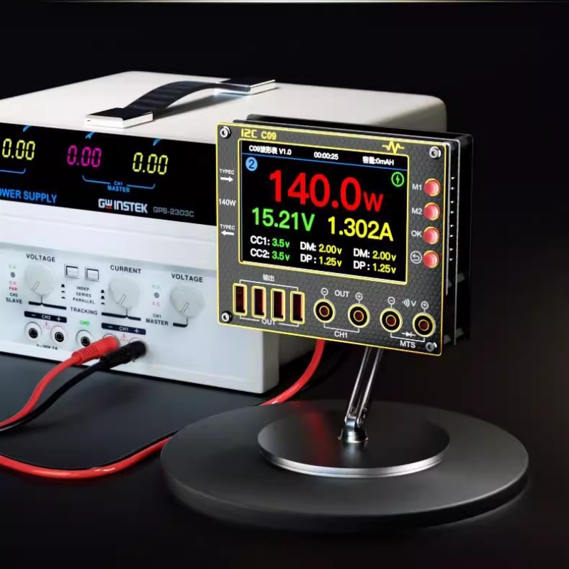 i2C C09 Digital Display Waveform Ammeter PD Fast Charging Detect Voltage Current Test Tool