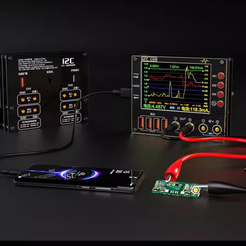 i2C C09 Digital Display Waveform Ammeter PD Fast Charging Detect Voltage Current Test Tool