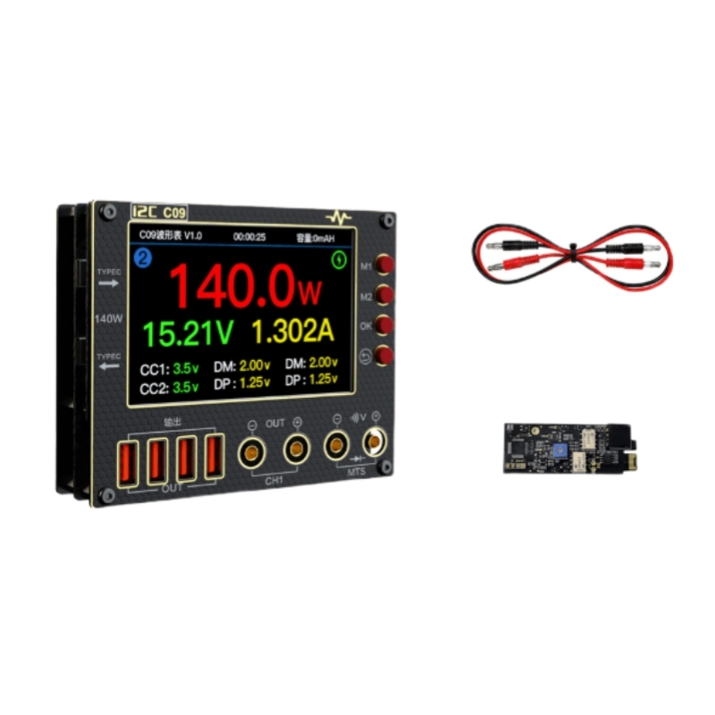 i2C C09 Digital Display Waveform Ammeter PD Fast Charging Detect Voltage Current Test Tool