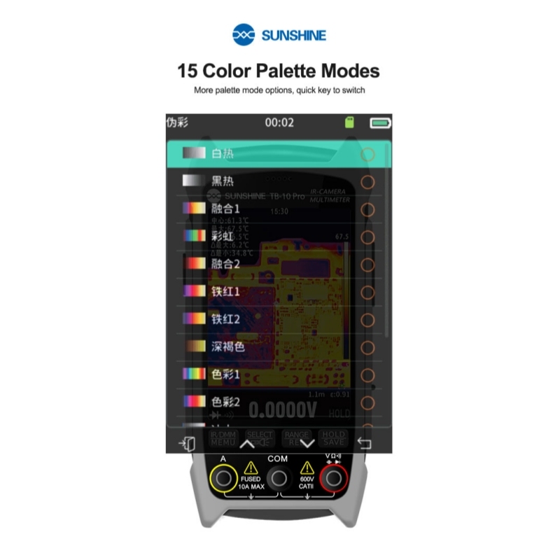 Sunshine TB-10 Pro Infrared Thermal Imaging Camera & Multimeter Function - 256*192 Resolution - Easy to Handheld