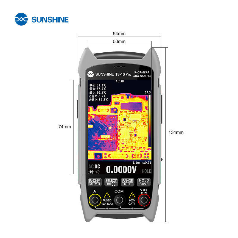 Sunshine TB-10 Pro Infrared Thermal Imaging Camera & Multimeter Function - 256*192 Resolution - Easy to Handheld