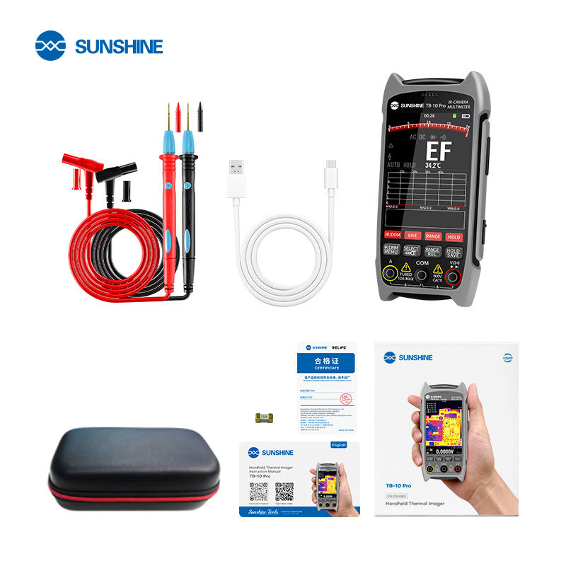 Sunshine TB-10 Pro Infrared Thermal Imaging Camera & Multimeter Function - 256*192 Resolution - Easy to Handheld