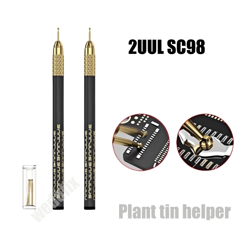 2UUL SC98 Tin-drag Needle Set Planting Tin Helper with 5 Soldering Bar for Soldering Work Logic Board Repair