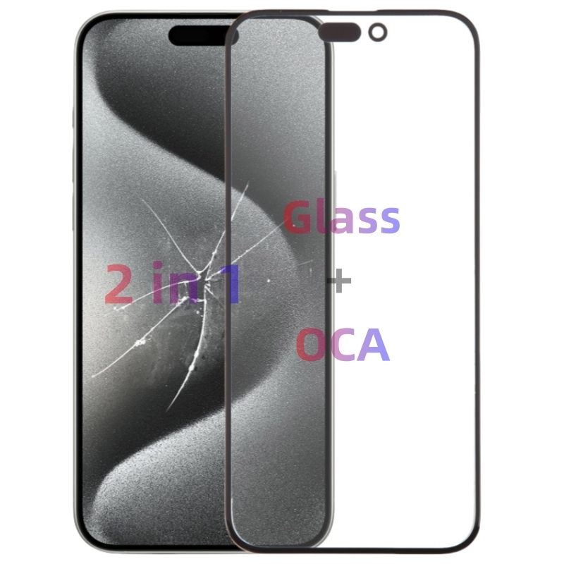 For iPhone Screen Front Outer Glass with 125um OCA- 1:1