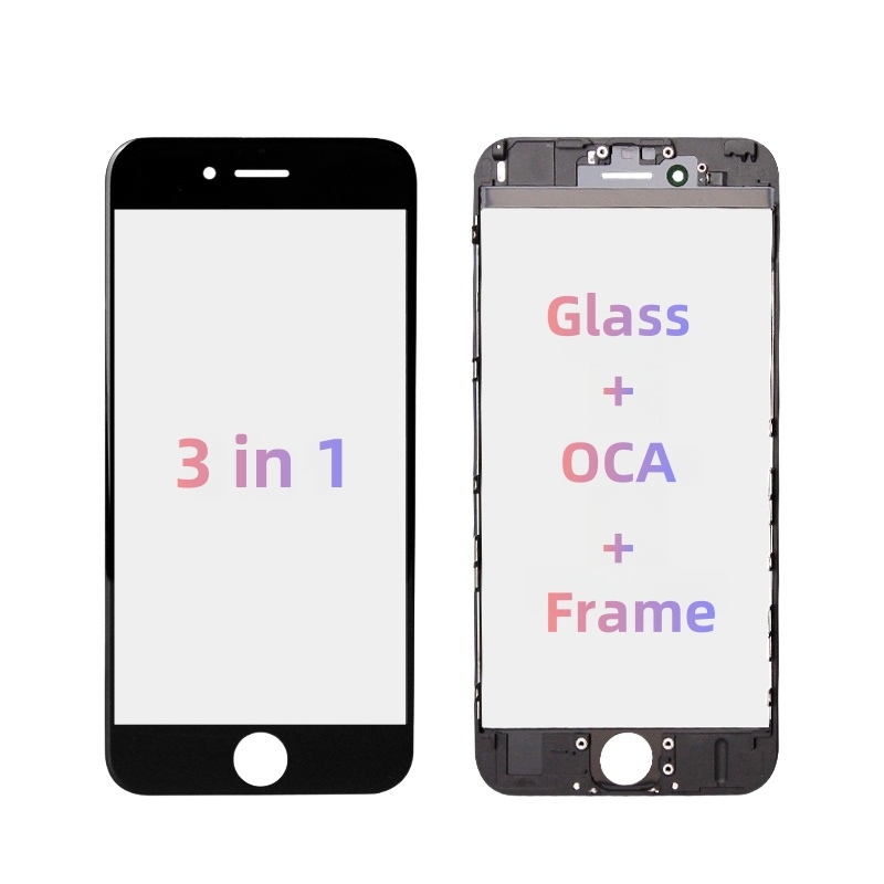 3 in 1 Glass with 250um OCA + Frame for iPhone 6 7 8