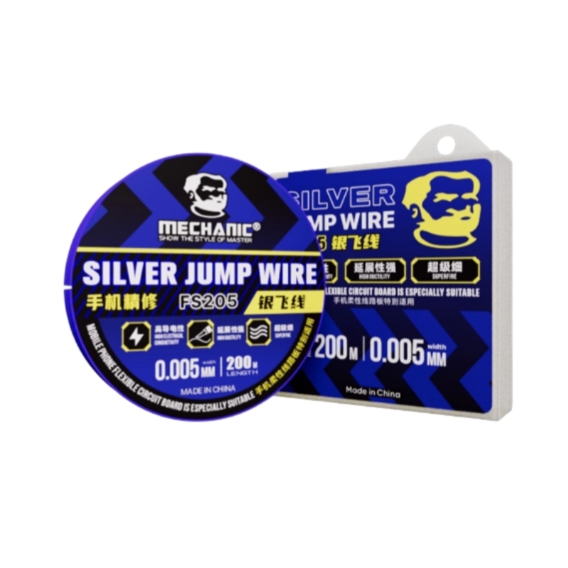 Mechanic 0.005mm 0.01mm Insulated Jumper Wire Non-Enameled Silver Solder Wire for Phone Logic Board Fingerprint Repair