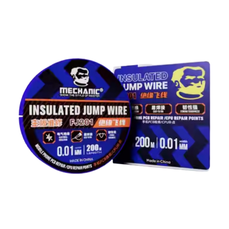 Mechanic 0.005mm 0.01mm Insulated Jumper Wire Non-Enameled Silver Solder Wire for Phone Logic Board Fingerprint Repair
