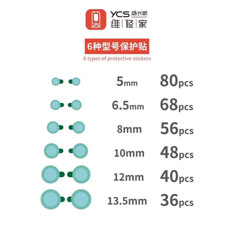 YCS Camera Lens Protector Sticker No Glue Protect Blue Light Anti-dust During Phone Repair and Opening