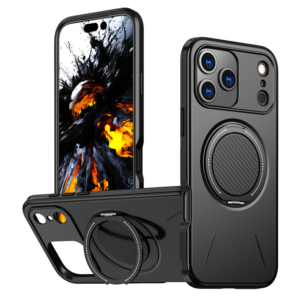 360° Rotating Gear Damping Stand PC+TPU Protective Case for iPhone 17 16 15 14 13 12 11 X