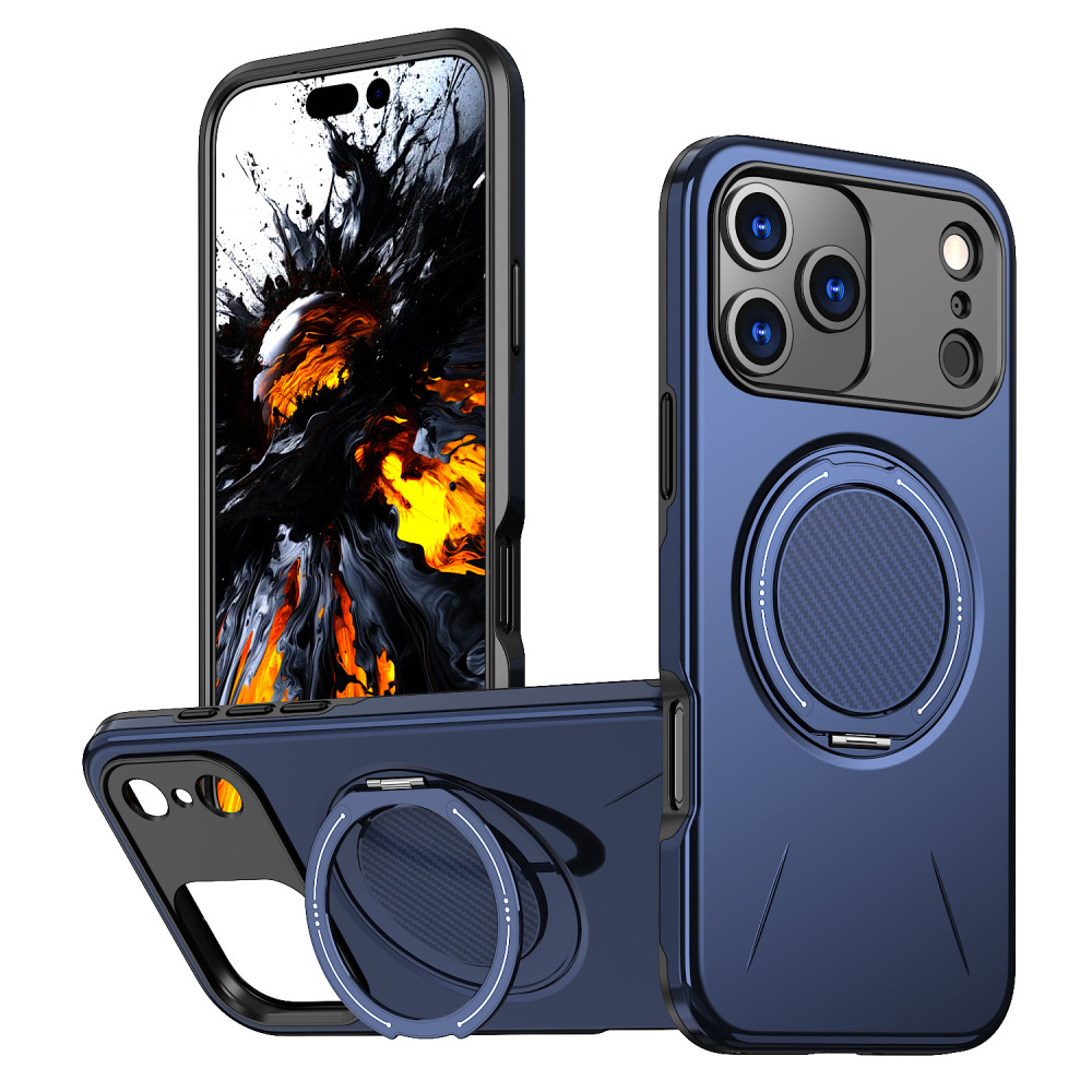 360° Rotating Gear Damping Stand PC+TPU Protective Case for iPhone 17 16 15 14 13 12 11 X