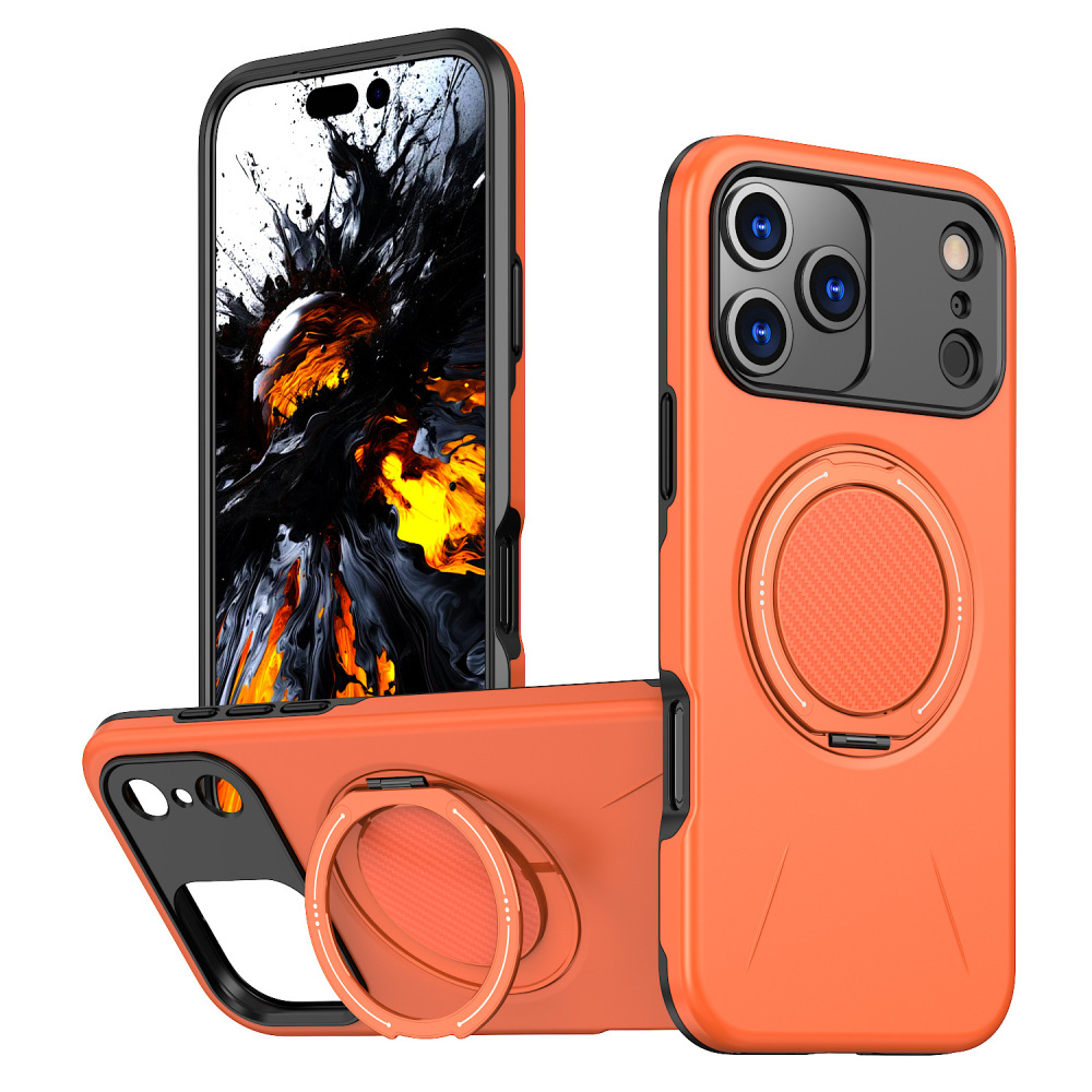 360° Rotating Gear Damping Stand PC+TPU Protective Case for iPhone 17 16 15 14 13 12 11 X