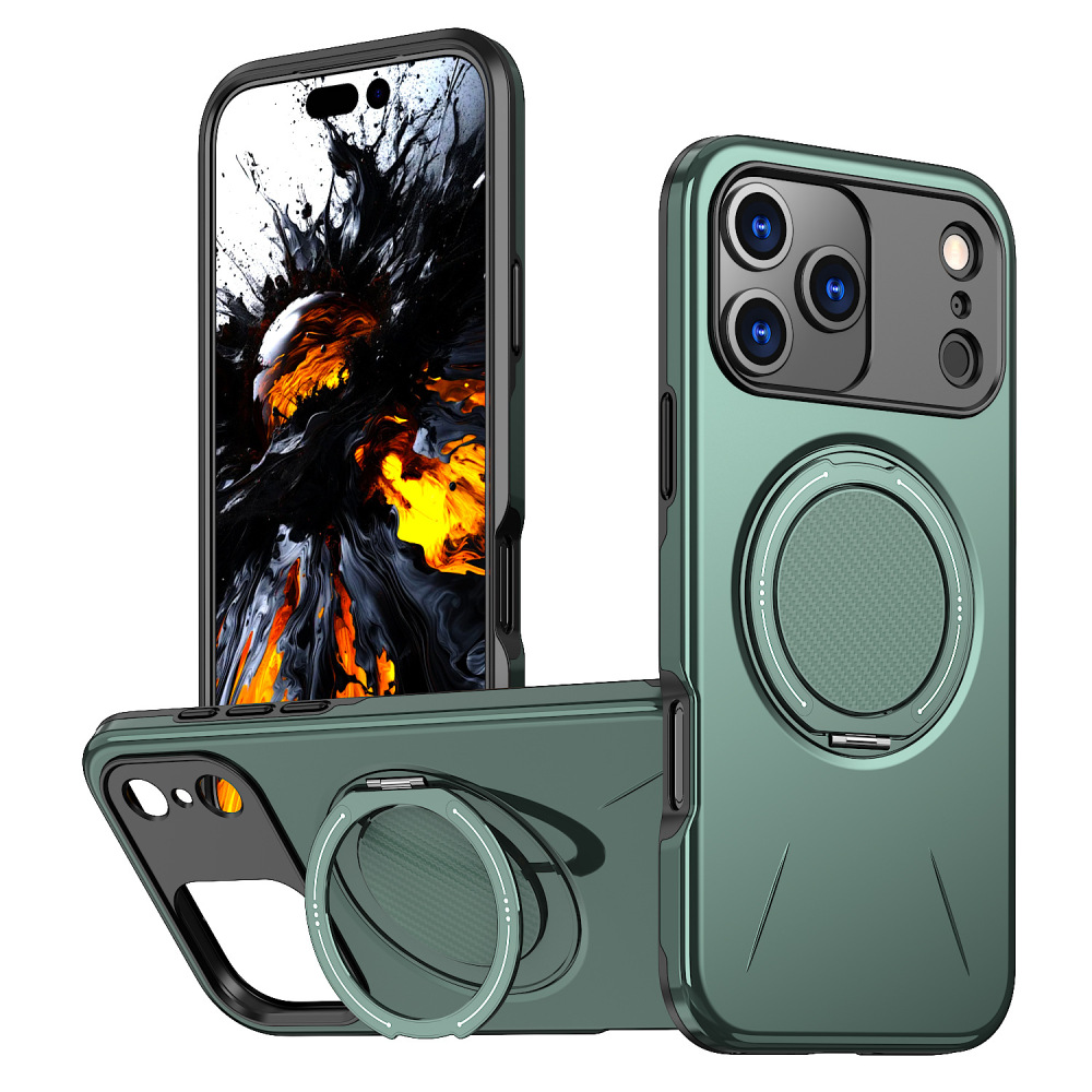 360° Rotating Gear Damping Stand PC+TPU Protective Case for iPhone 17 16 15 14 13 12 11 X