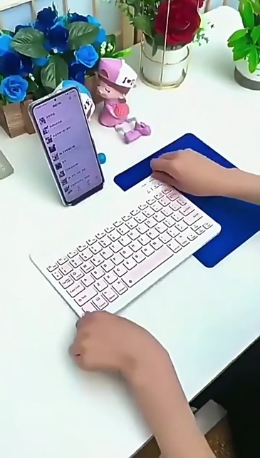 10inch Bluetooth Wireless Keyboard with Mouse Set Compatible with iPhone iPad Android Portable and Lightweight