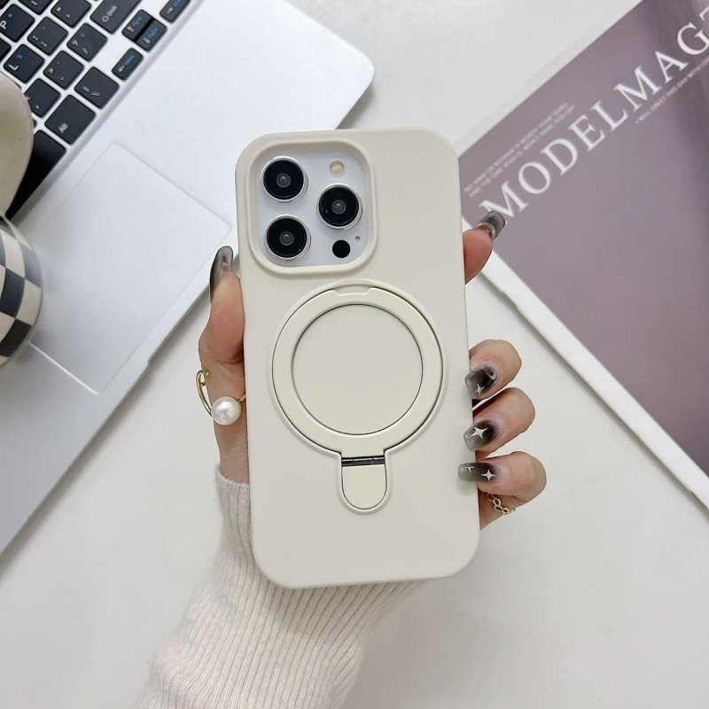 MagSafe Shockproof Case for iPhone 16 Pro Max, Liquid Silicone Full-Cover Design with Kickstand