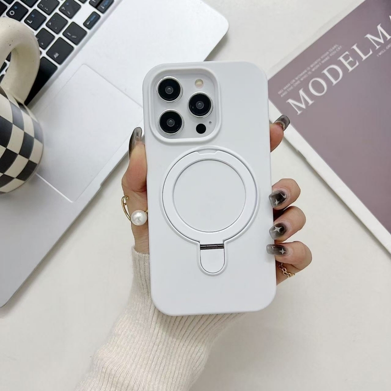 MagSafe Shockproof Case for iPhone 16 Pro Max, Liquid Silicone Full-Cover Design with Kickstand