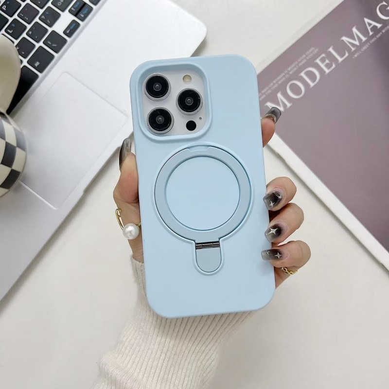 MagSafe Shockproof Case for iPhone 16 Pro Max, Liquid Silicone Full-Cover Design with Kickstand