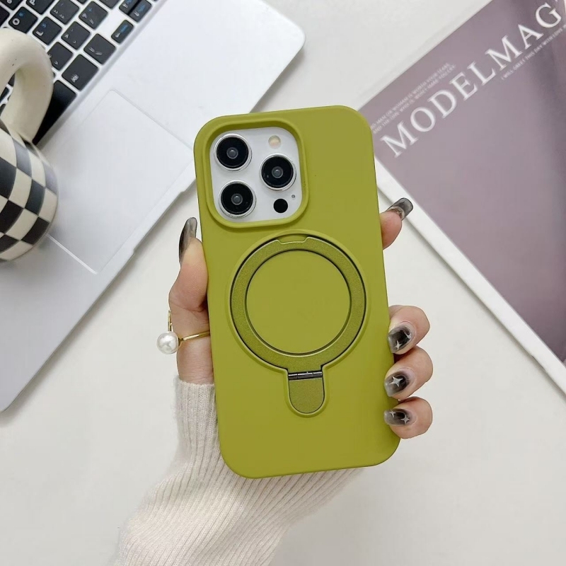 MagSafe Shockproof Case for iPhone 16 Pro Max, Liquid Silicone Full-Cover Design with Kickstand
