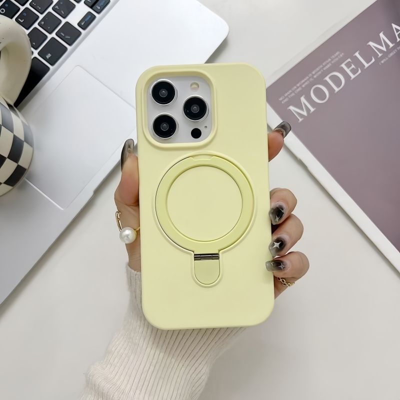 MagSafe Shockproof Case for iPhone 16 Pro Max, Liquid Silicone Full-Cover Design with Kickstand