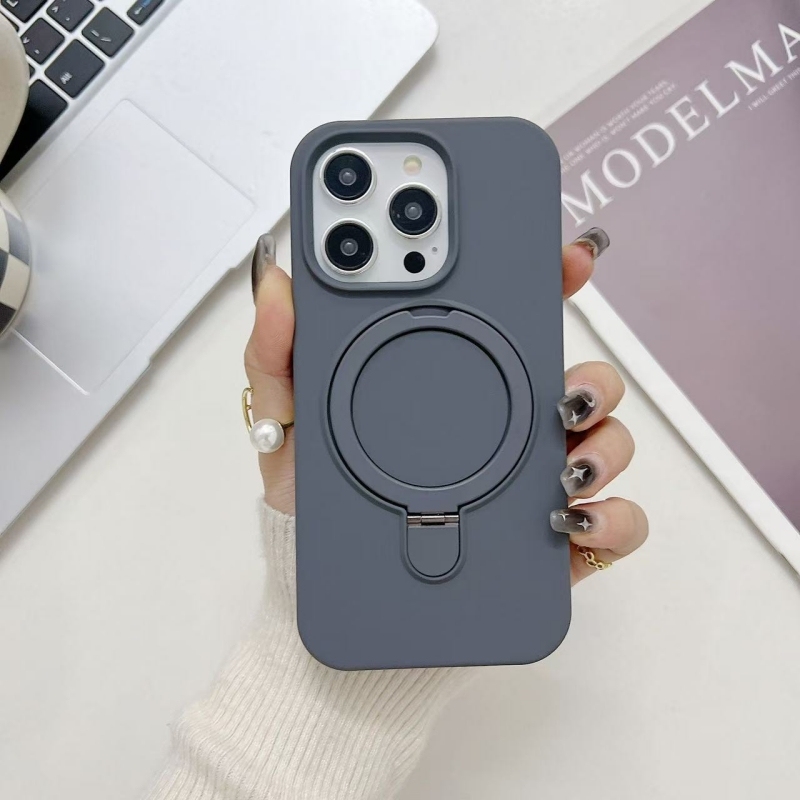 MagSafe Shockproof Case for iPhone 16 Pro Max, Liquid Silicone Full-Cover Design with Kickstand