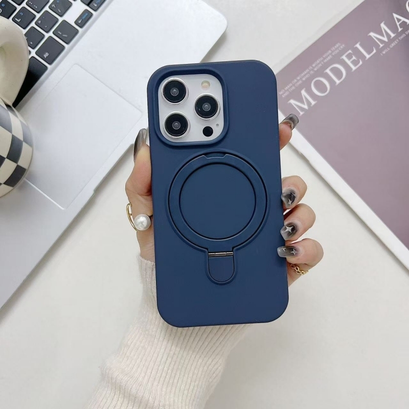 MagSafe Shockproof Case for iPhone 16 Pro Max, Liquid Silicone Full-Cover Design with Kickstand