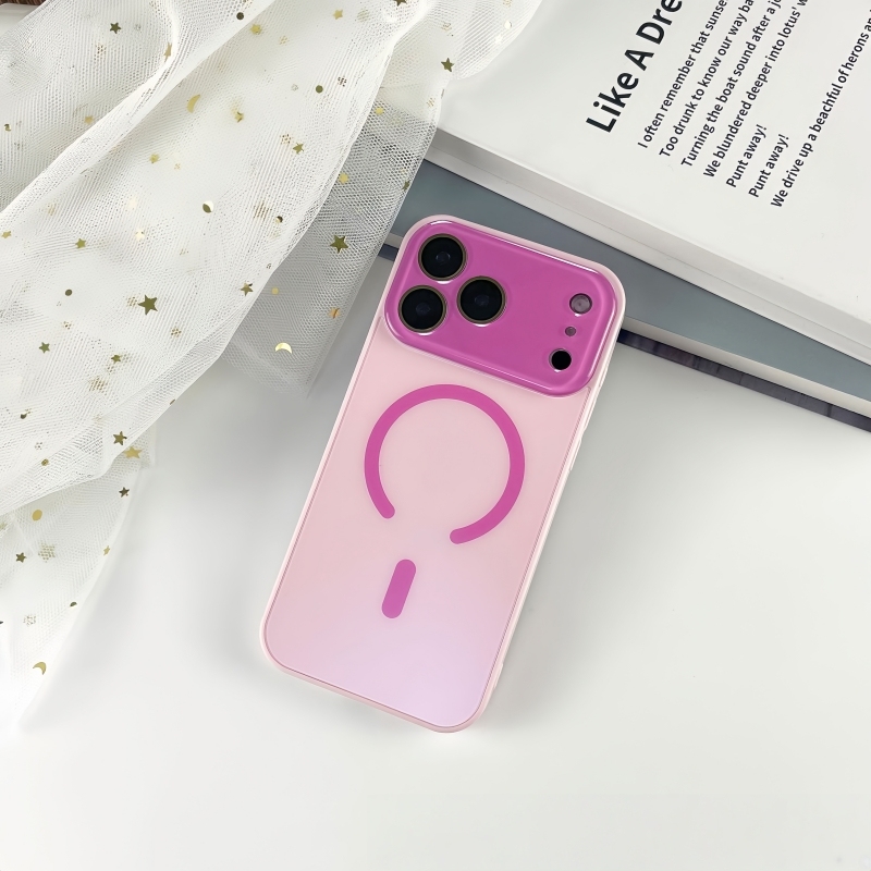 Frosted Matte Magnetic Snap-on Case with Large Transparent Window for iPhone 17 Air, 17 Pro Max, 16, 15 - Shockproof Protective Cover