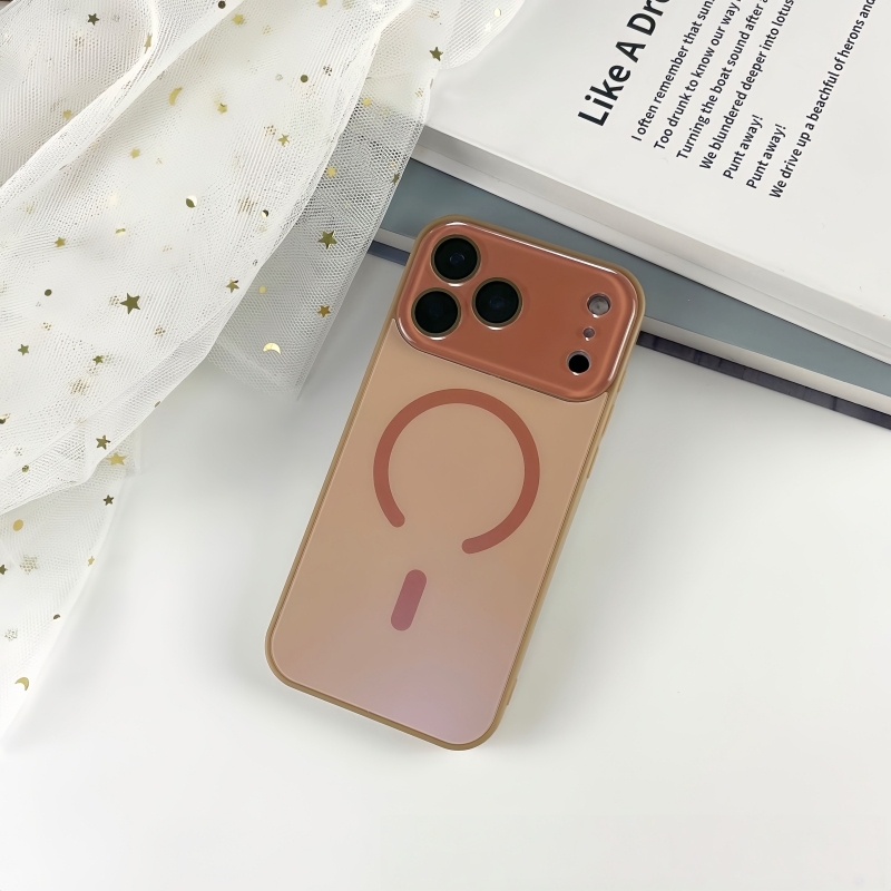 Frosted Matte Magnetic Snap-on Case with Large Transparent Window for iPhone 17 Air, 17 Pro Max, 16, 15 - Shockproof Protective Cover