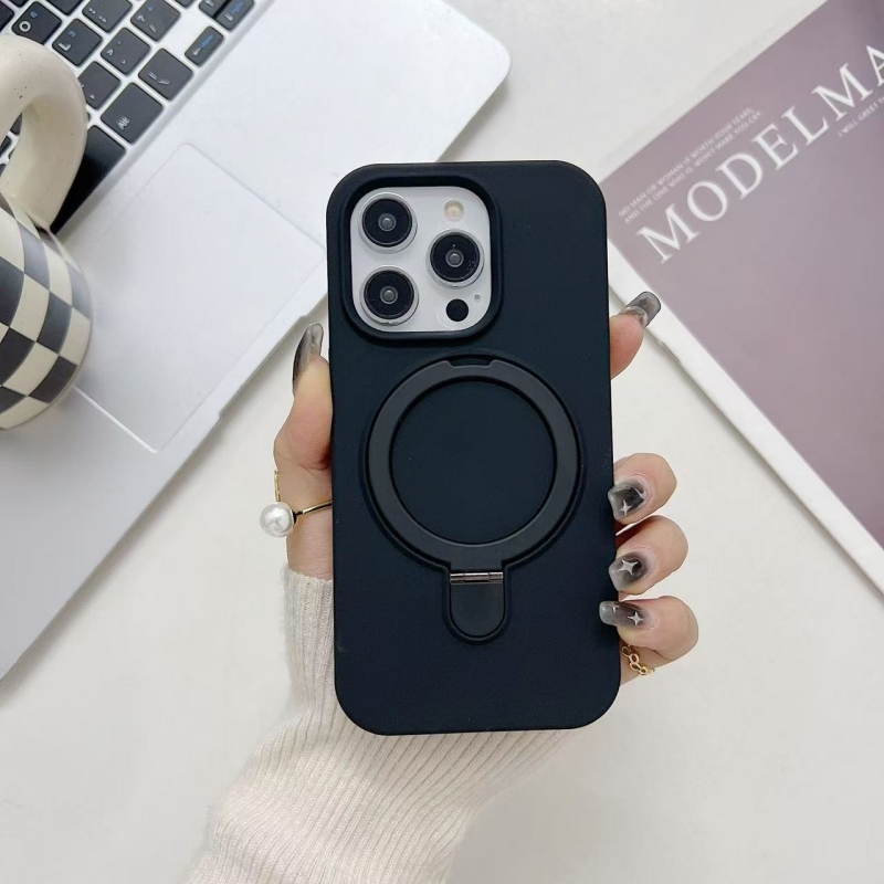 MagSafe Shockproof Case for iPhone 16 Pro Max, Liquid Silicone Full-Cover Design with Kickstand