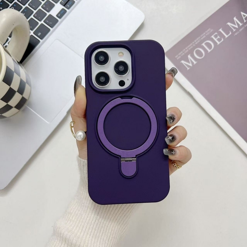 MagSafe Shockproof Case for iPhone 16 Pro Max, Liquid Silicone Full-Cover Design with Kickstand