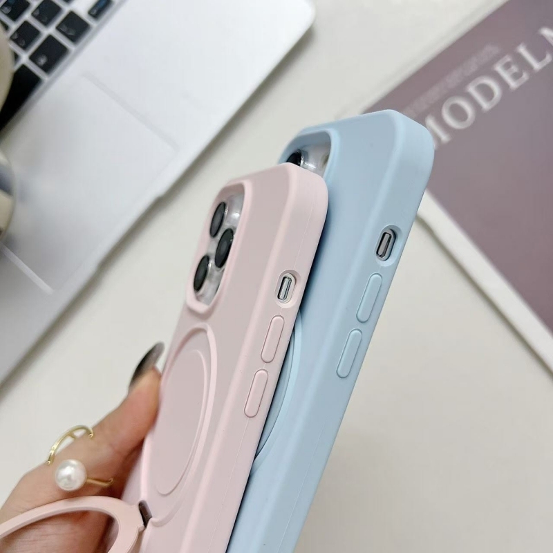 MagSafe Shockproof Case for iPhone 16 Pro Max, Liquid Silicone Full-Cover Design with Kickstand