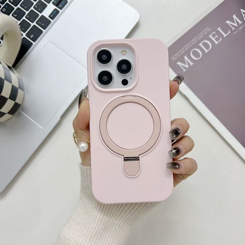 MagSafe Shockproof Case for iPhone 16 Pro Max, Liquid Silicone Full-Cover Design with Kickstand