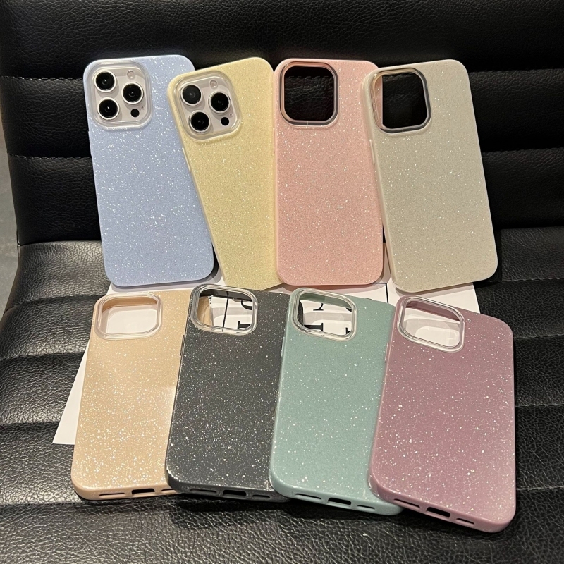 New Glitter iPhone 17 Case, Cross-Border Simple Solid Color Protective Cover for Apple iPhone 16/17
