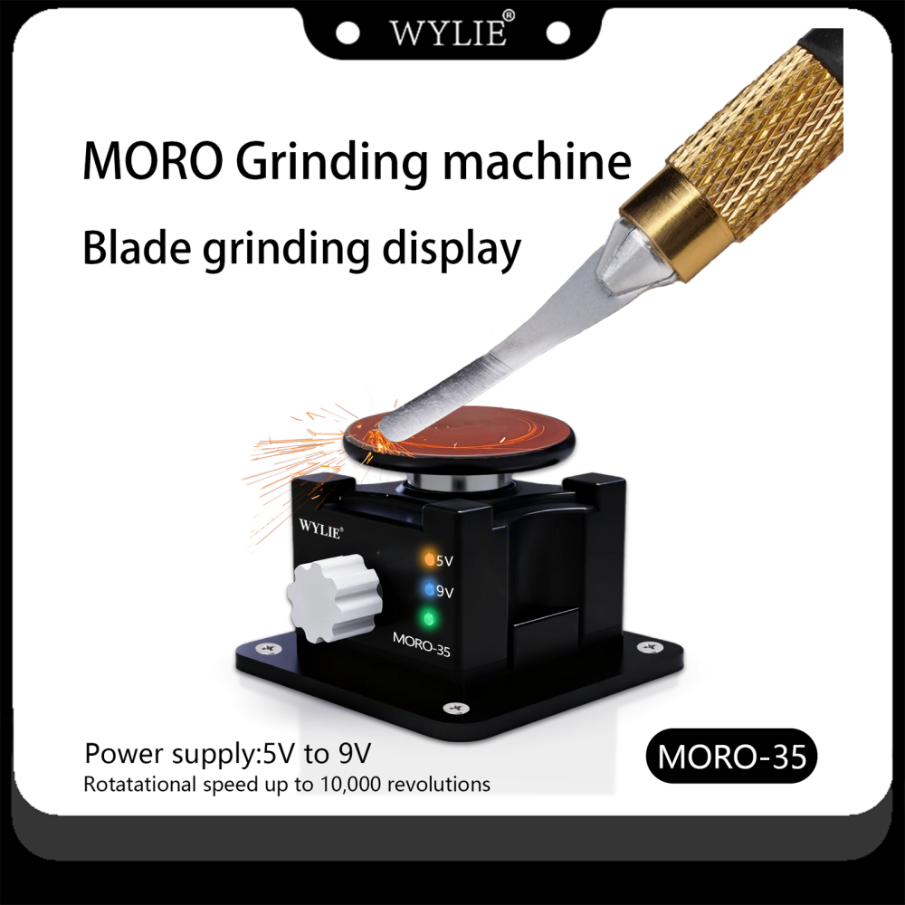 WYLIE Moro Grinding Machine Universal Polish Platform for Solder Iron Tips Tweezers Blades Refresh