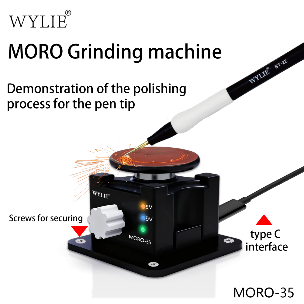 WYLIE Moro Grinding Machine Universal Polish Platform for Solder Iron Tips Tweezers Blades Refresh