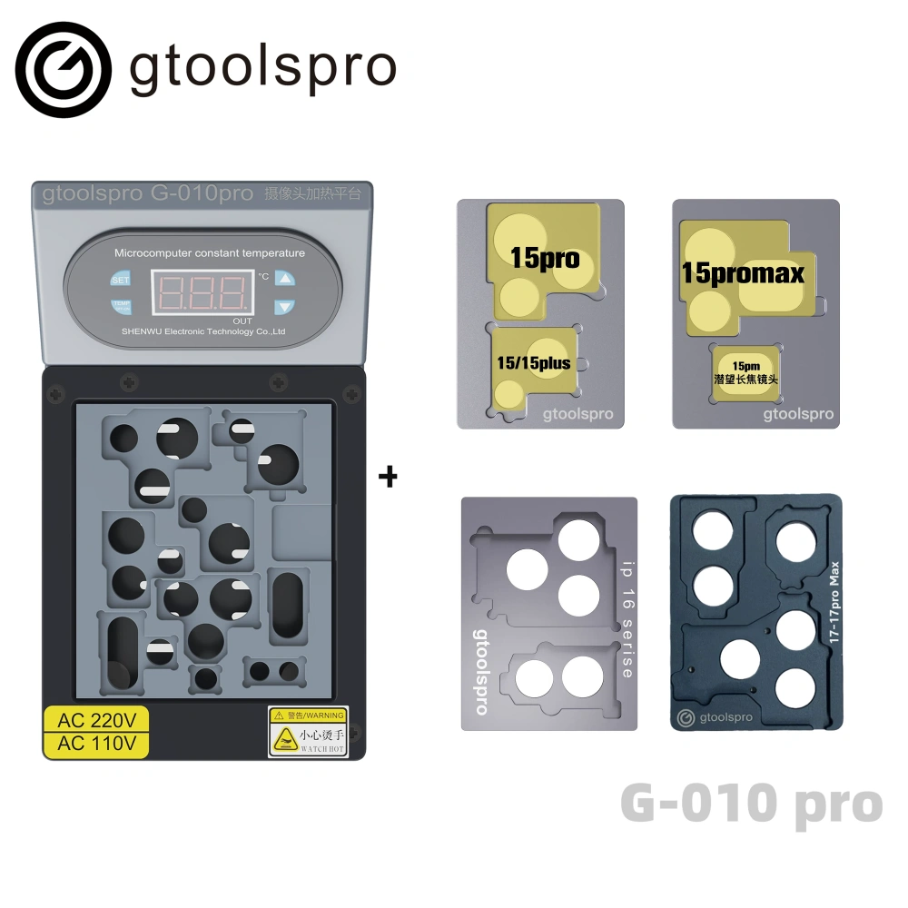 Gtoolspro G-010Pro Back Rear Camera Heating Platform with ToolsKit for iPhone 17 16 15 14 13 12 11 X 8 7