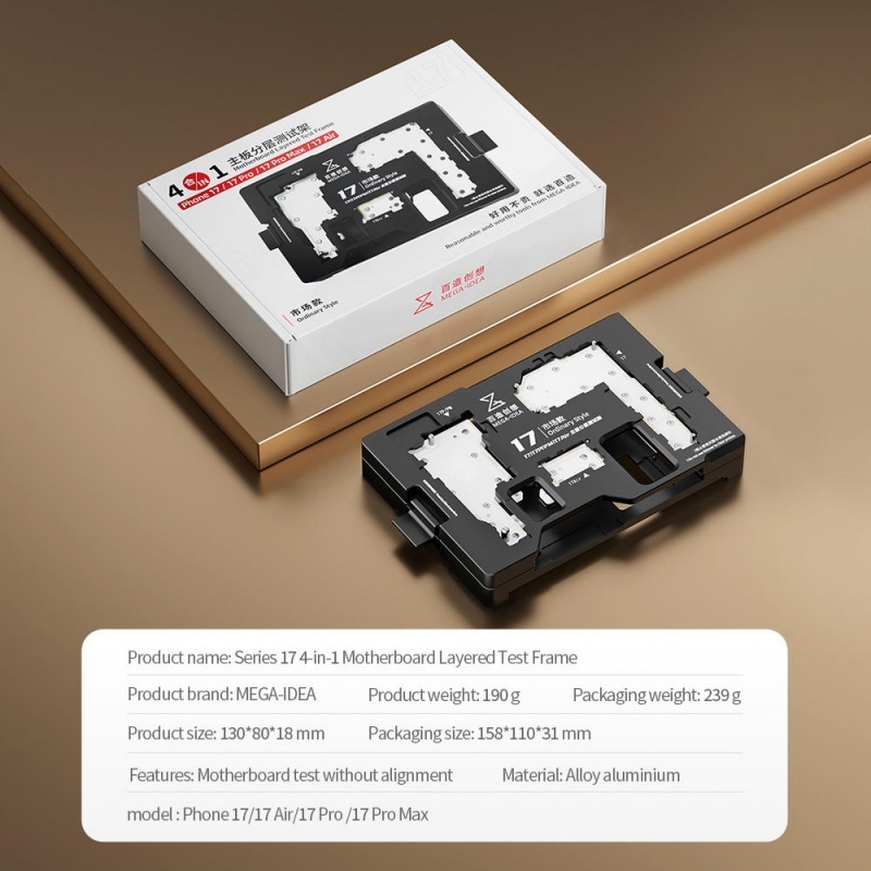 MEGA-IDEA IP17 Series 4 in 1 Test iSocket Motherboard Layered Test Frame for iPhone 17 17Air 17Pro 17Promax
